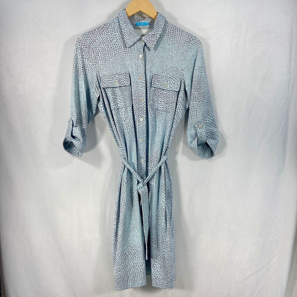 J. McLaughlin Blue Patterned Midi Dress